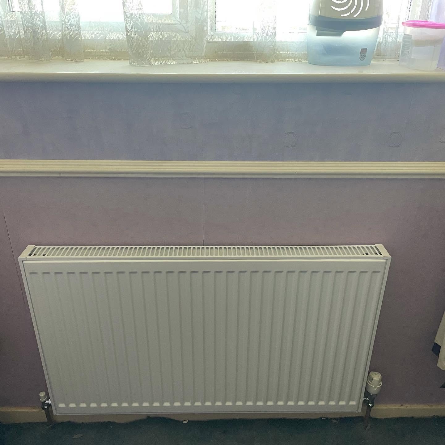 Central heating pipework and radiator completed in a Basingstoke property