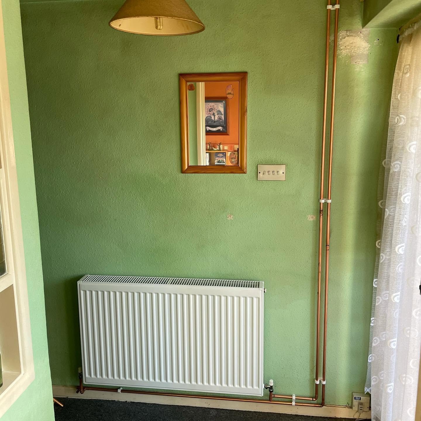 Designer radiator installed during a full central heating system install in Basingstoke
